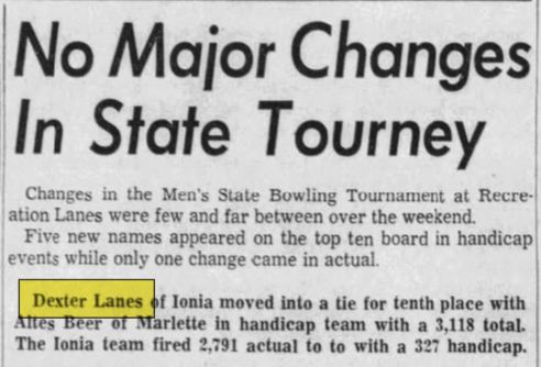 The Bowling Alley (Dexter Lanes) - Mar 4 1963 Article